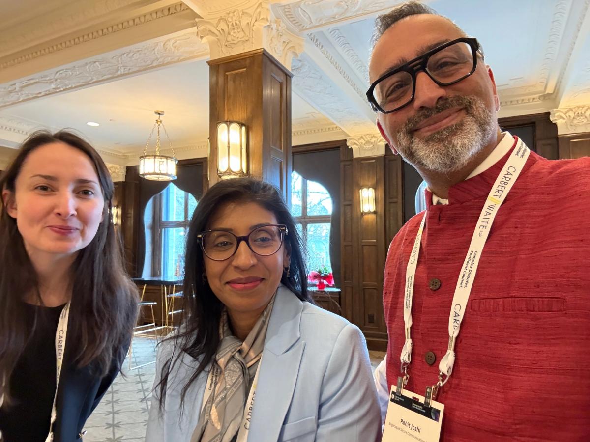 Rohit Joshi with two fellow attendees at the Canadian Bar Association Health Law Summit