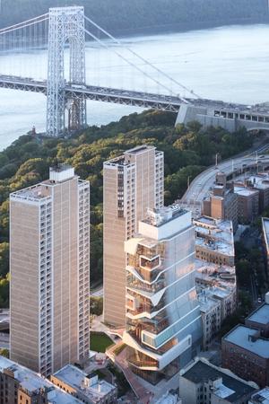 Aerial with view of Hudson River
