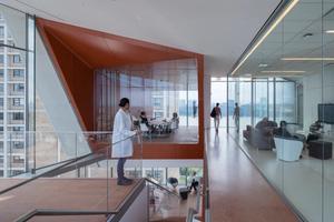 View of Study Cascade from level 14 looking towards the Hudson River