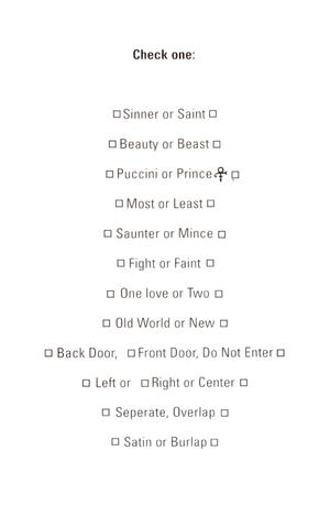 Raincoat questionnaire