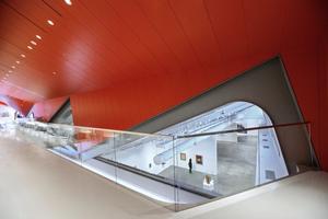 Looking from cafe to main floor gallery below