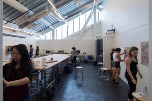 Classroom in “making” strand with figure drawing students