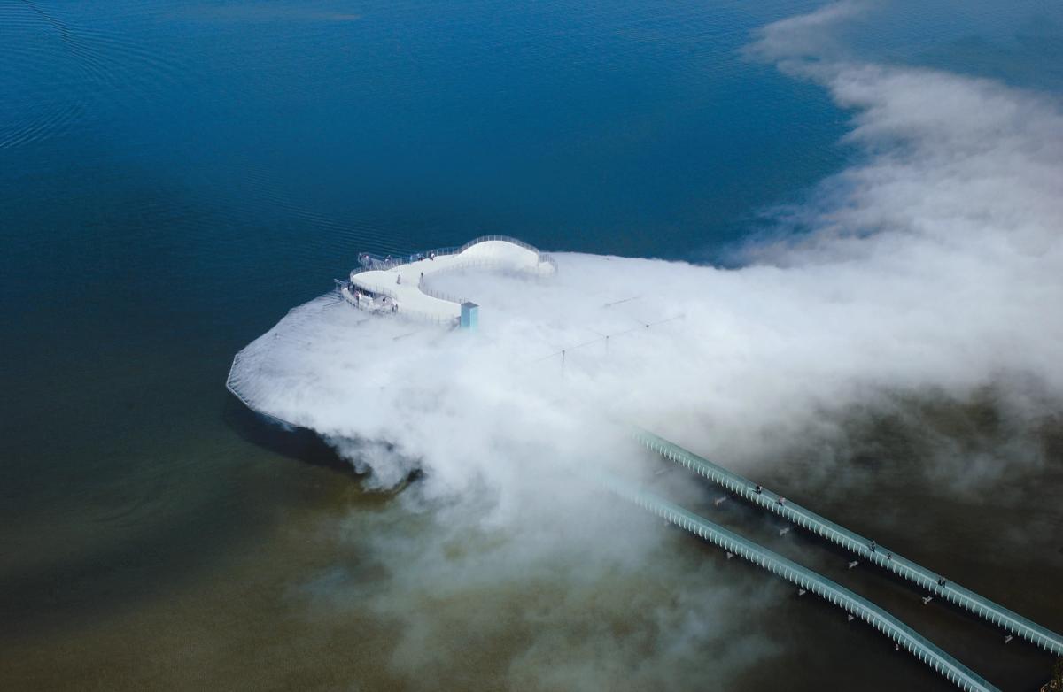 Diller Scofidio + Renfro Blur Building, aerial view