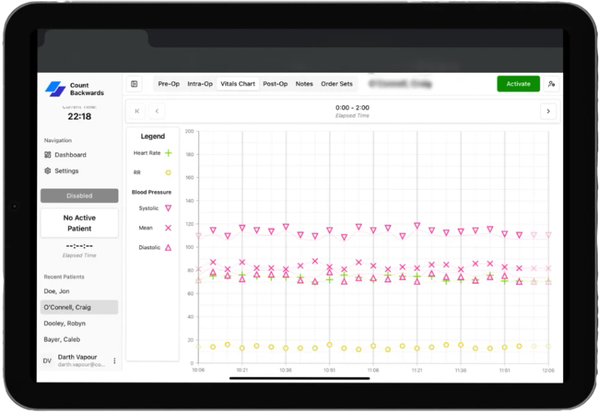 Anesthesia Charting App example