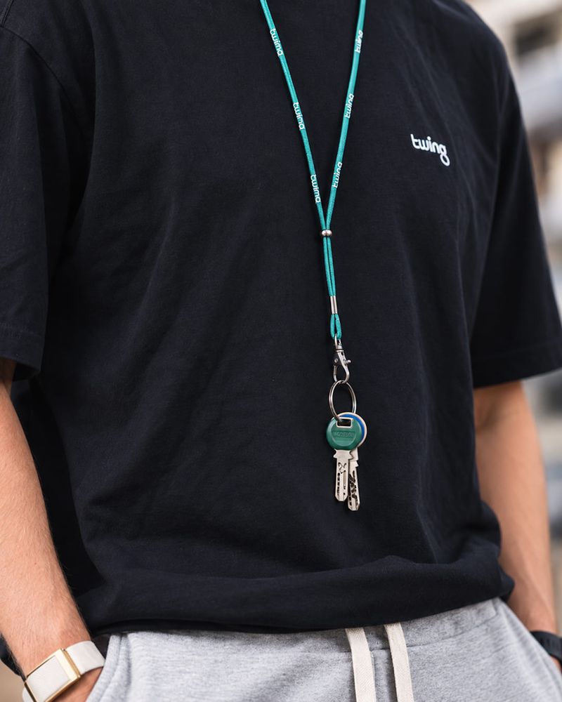 Bedrucktes Schlüsselband mit Firmenlogo von Twing