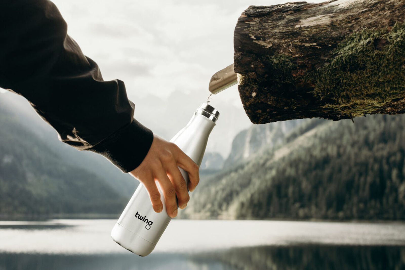 Twing Eco Bottle in Silber mit Logo