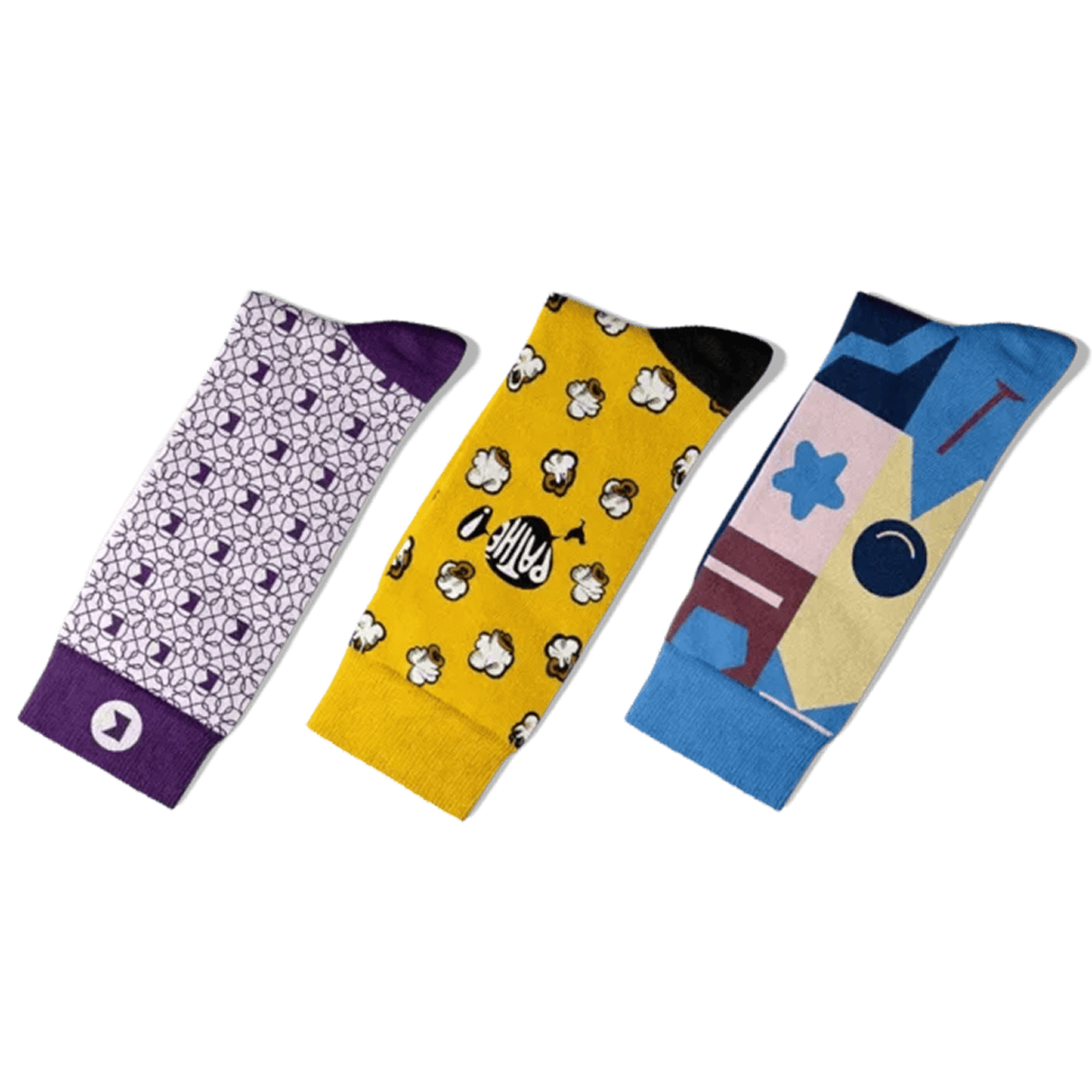Photo de chaussettes imprimées avec différentes étiquettes