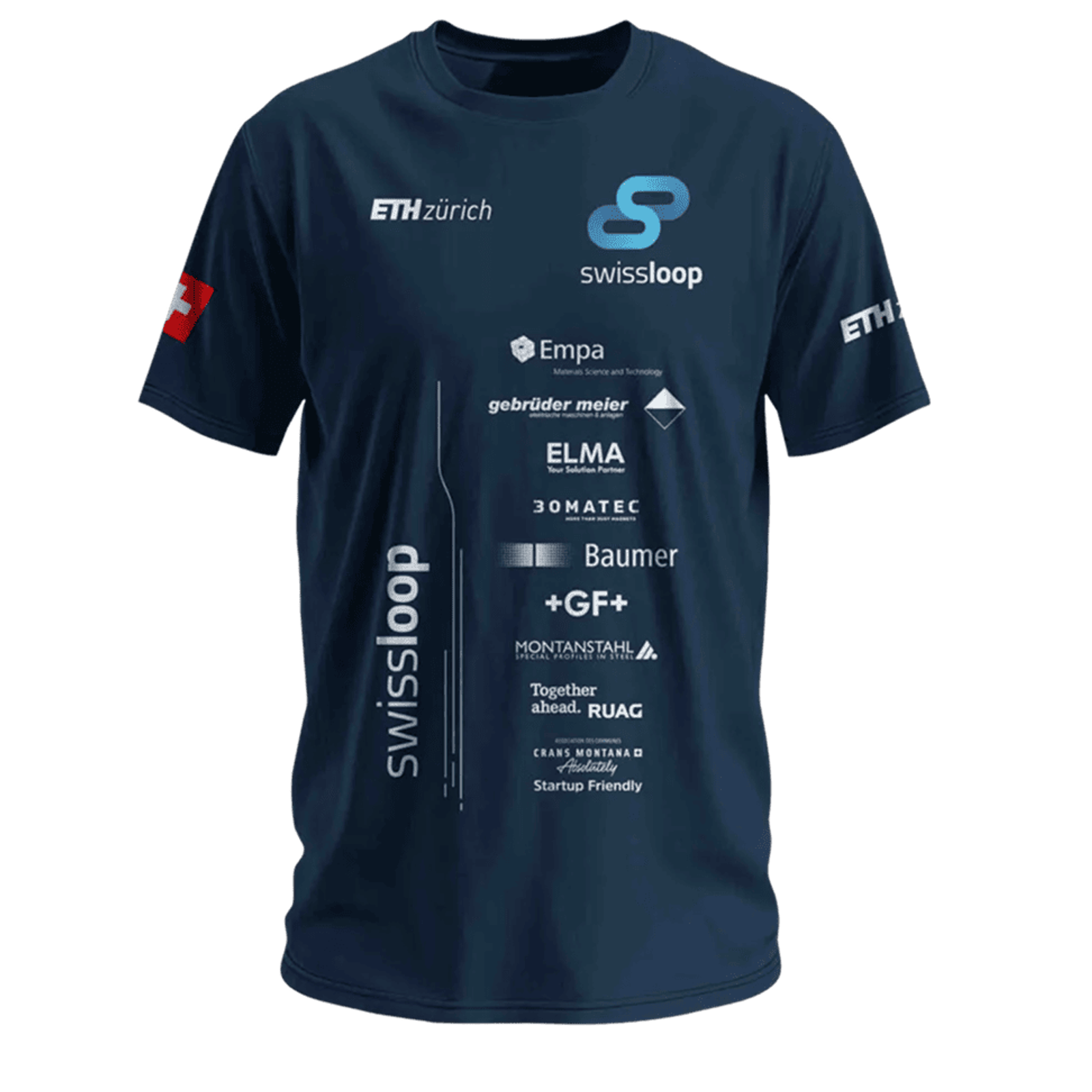Photo d’un t-shirt en coton certifié avec impression du logo