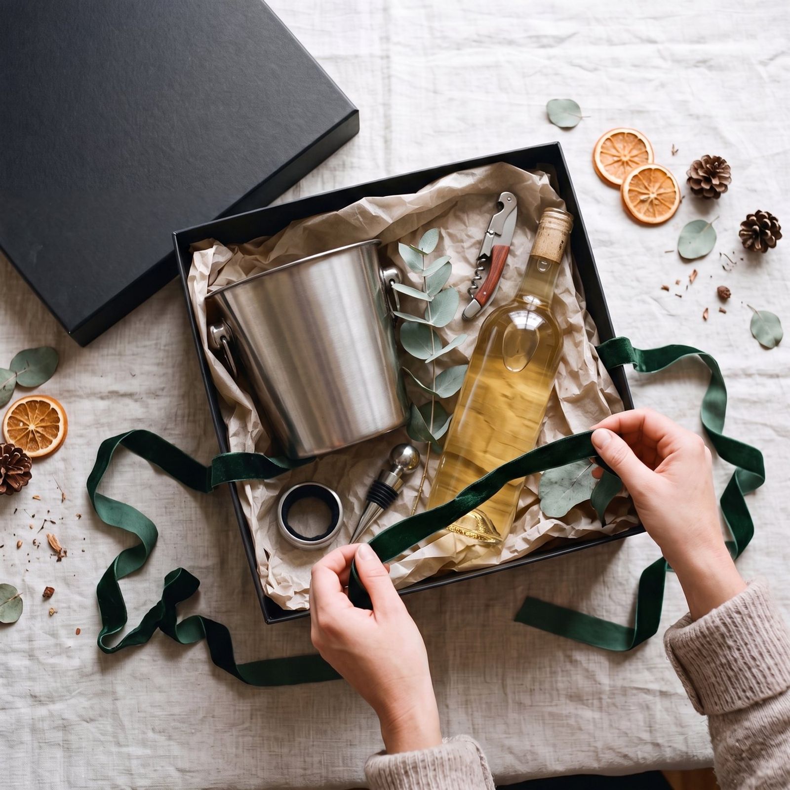 Wein-Set von Twing: Weinset und Weinkühler in einer Geschenkbox