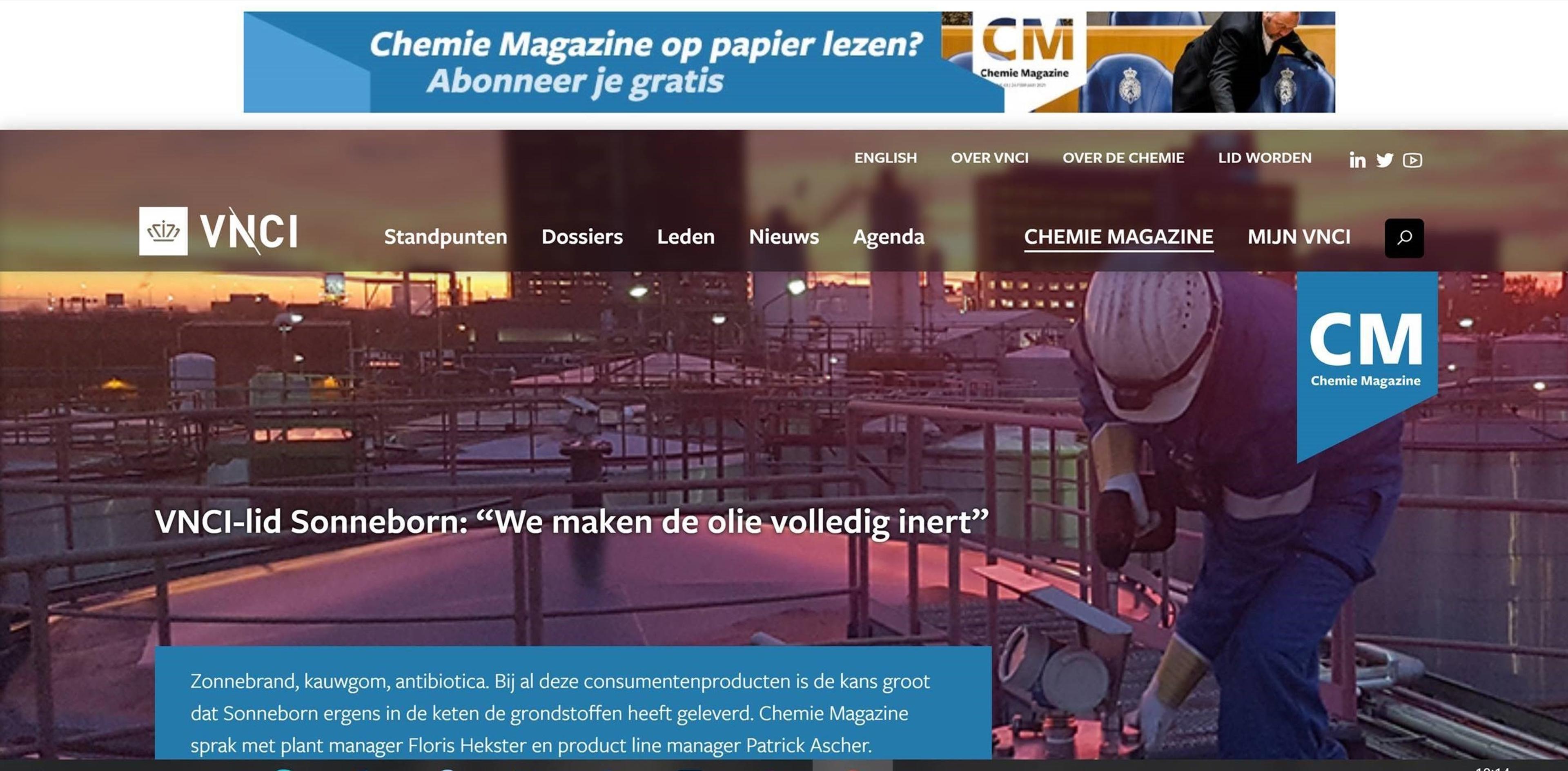 Chemie Platform, VNCI - CM nieuws site gelanceerd