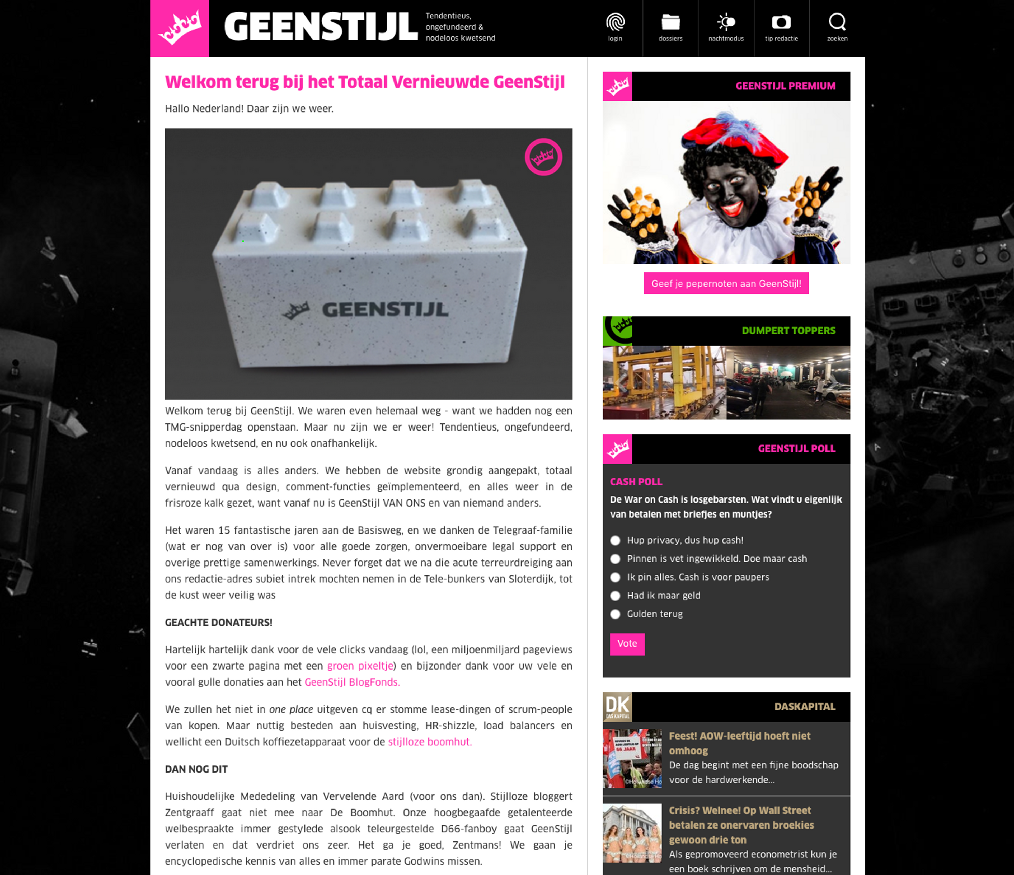 Weblog GeenStijl overgenomen door GS Magenta BV