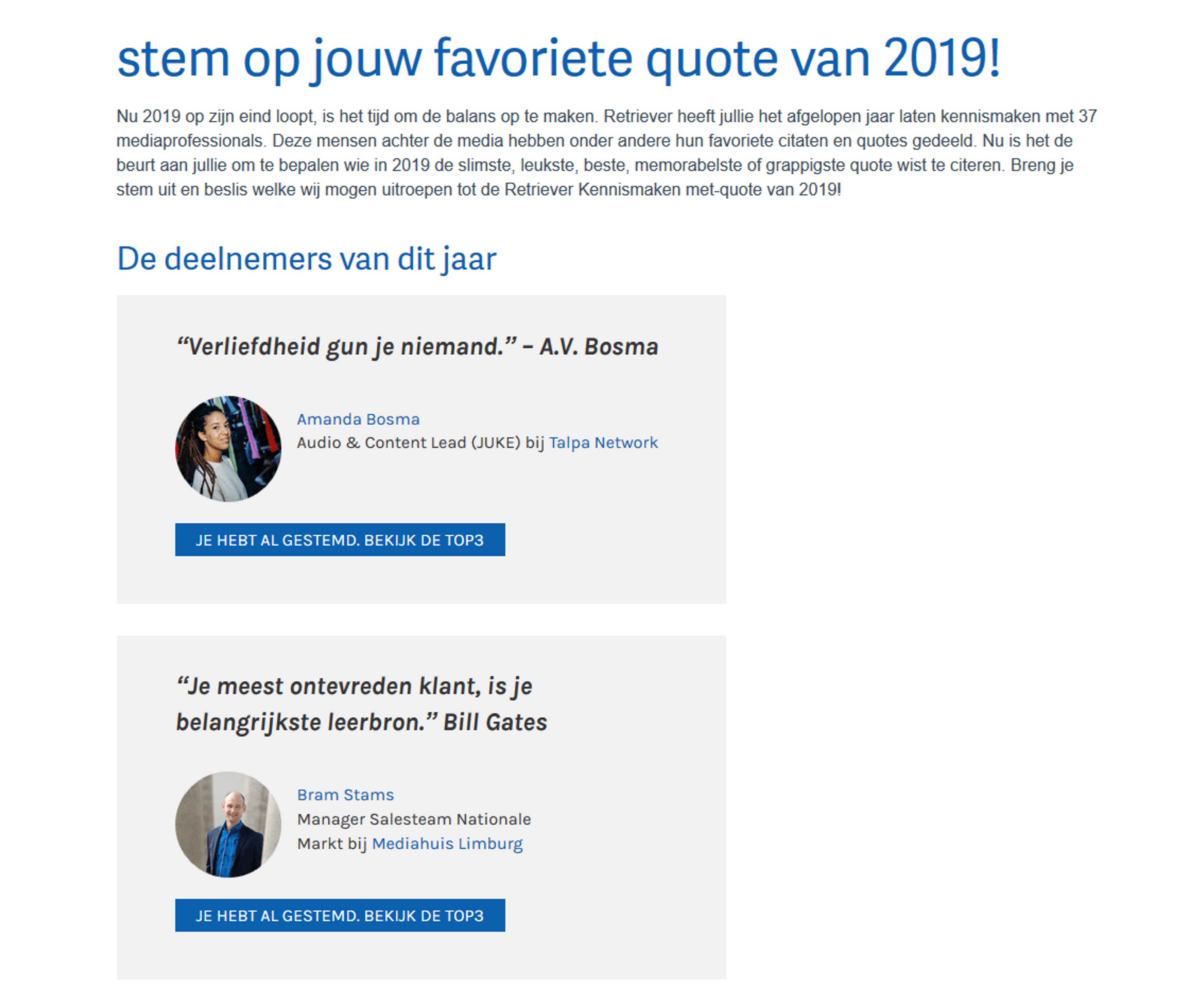 Stem op jouw favoriete quote van 2019!