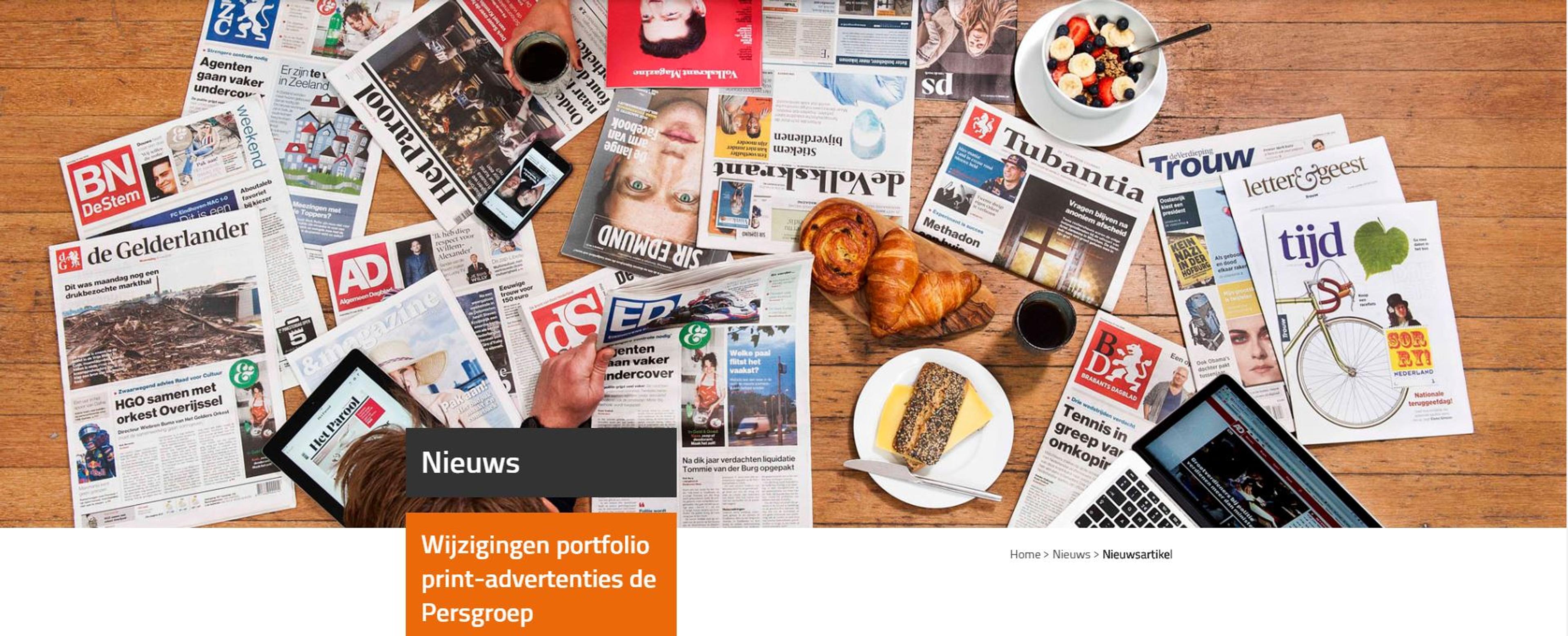 Nieuwe basisformaten print bij de Persgroep