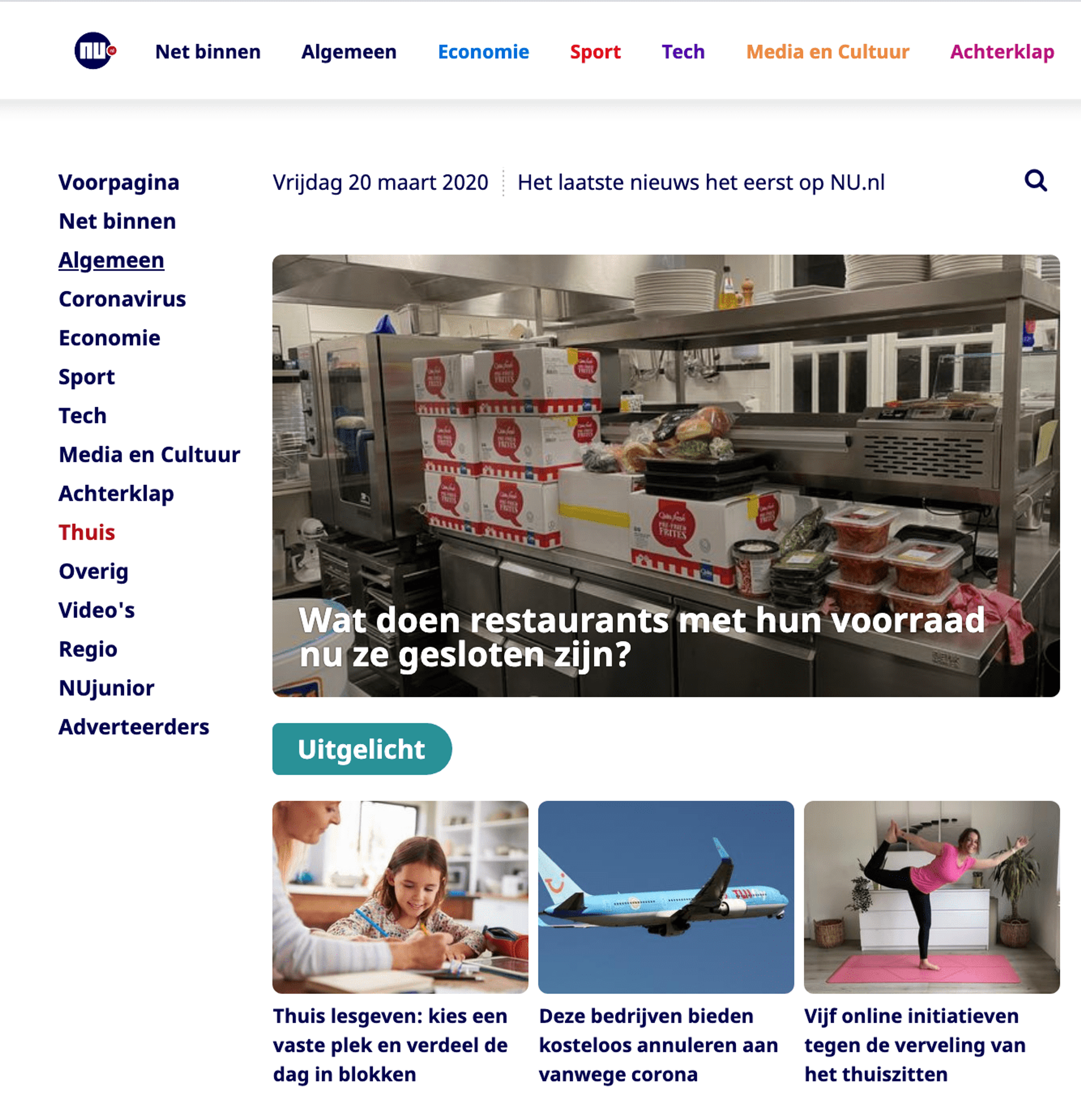 NUuit rubriek NU.nl tijdelijk NU thuis