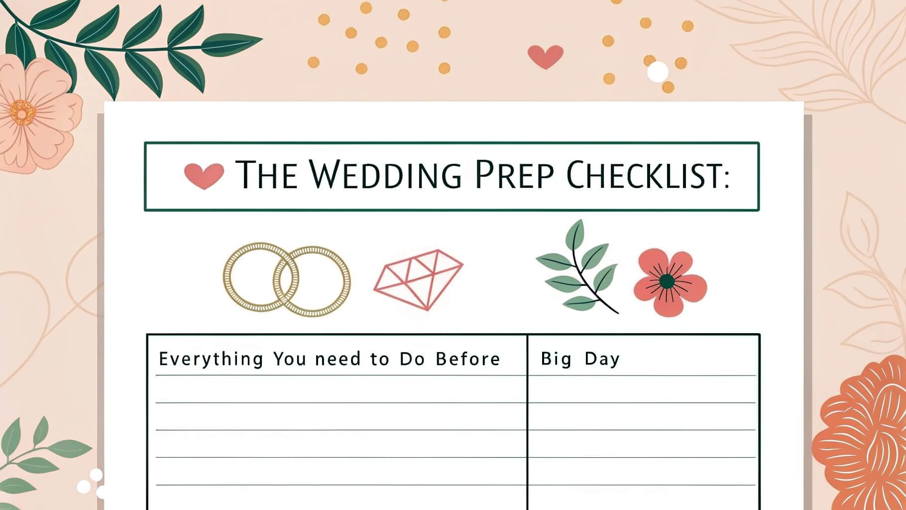 The Wedding Prep Checklist: Everything You Need to Do Before the Big Day