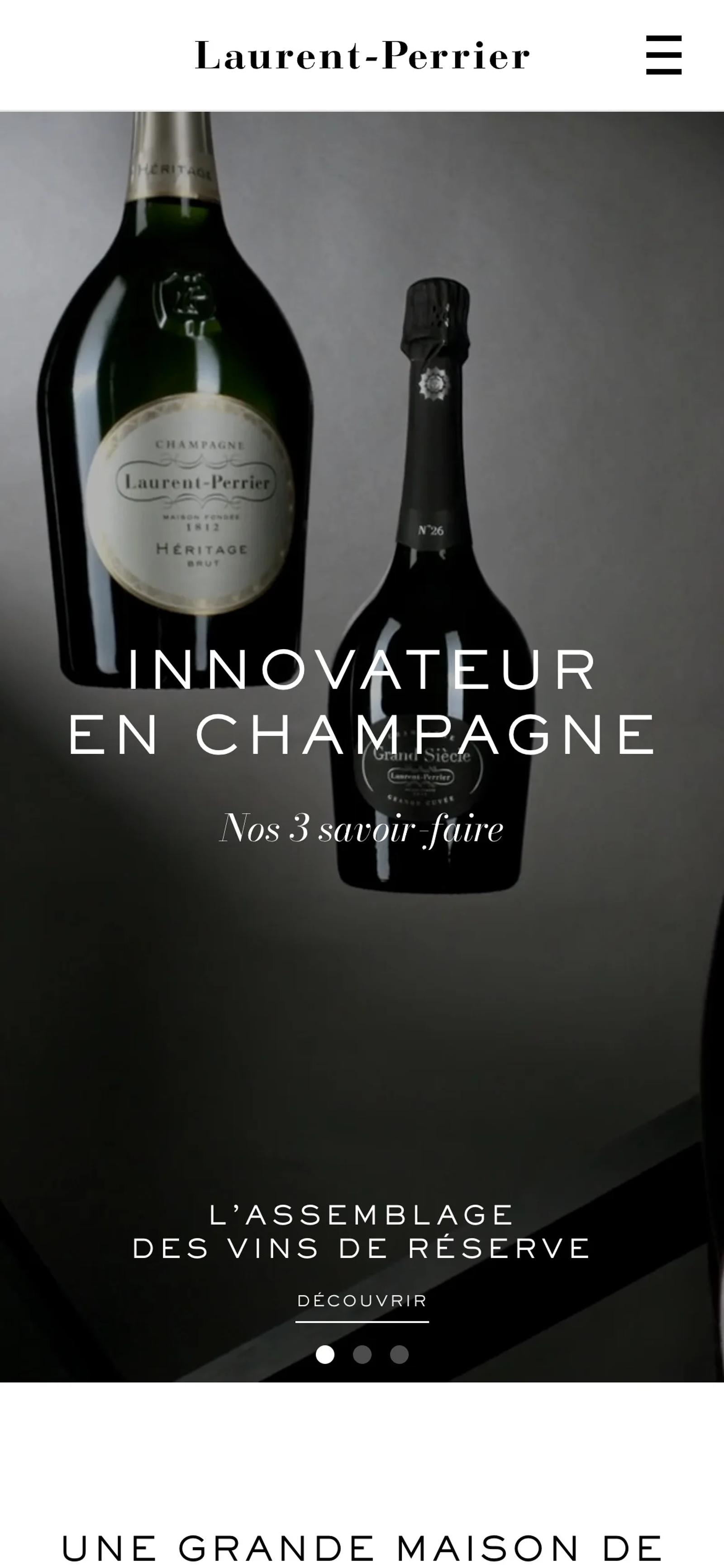 Page d’accueil Laurent-Perrier sur mobile