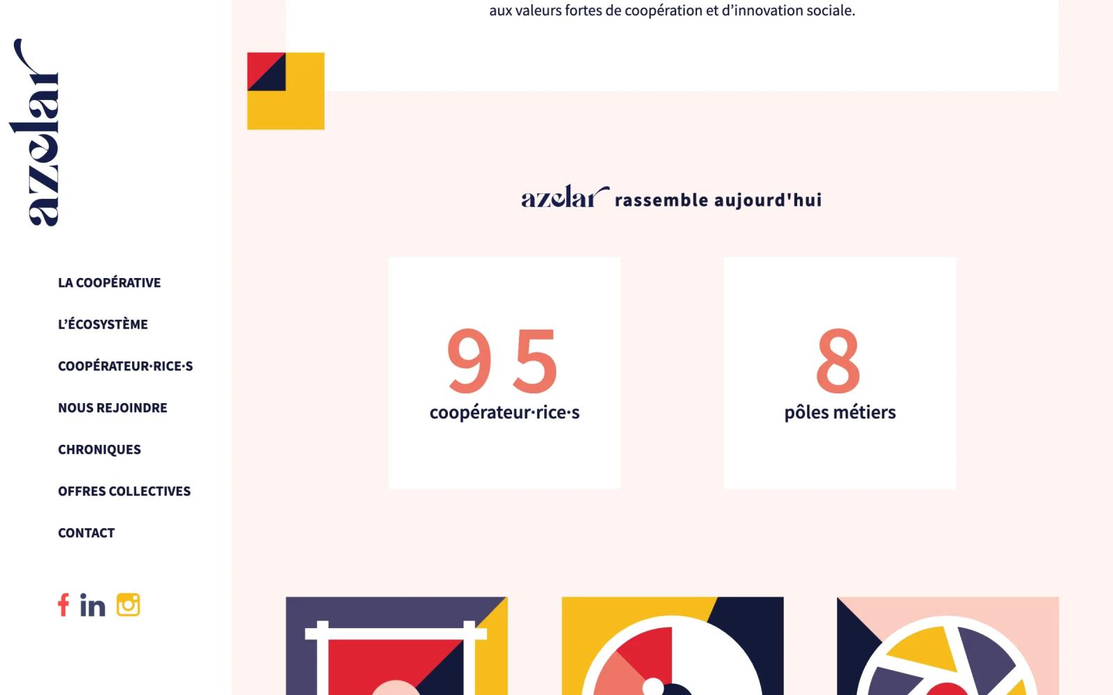 Chiffres clés : 95 coopérateur·rice·s et 8 pôles métiers