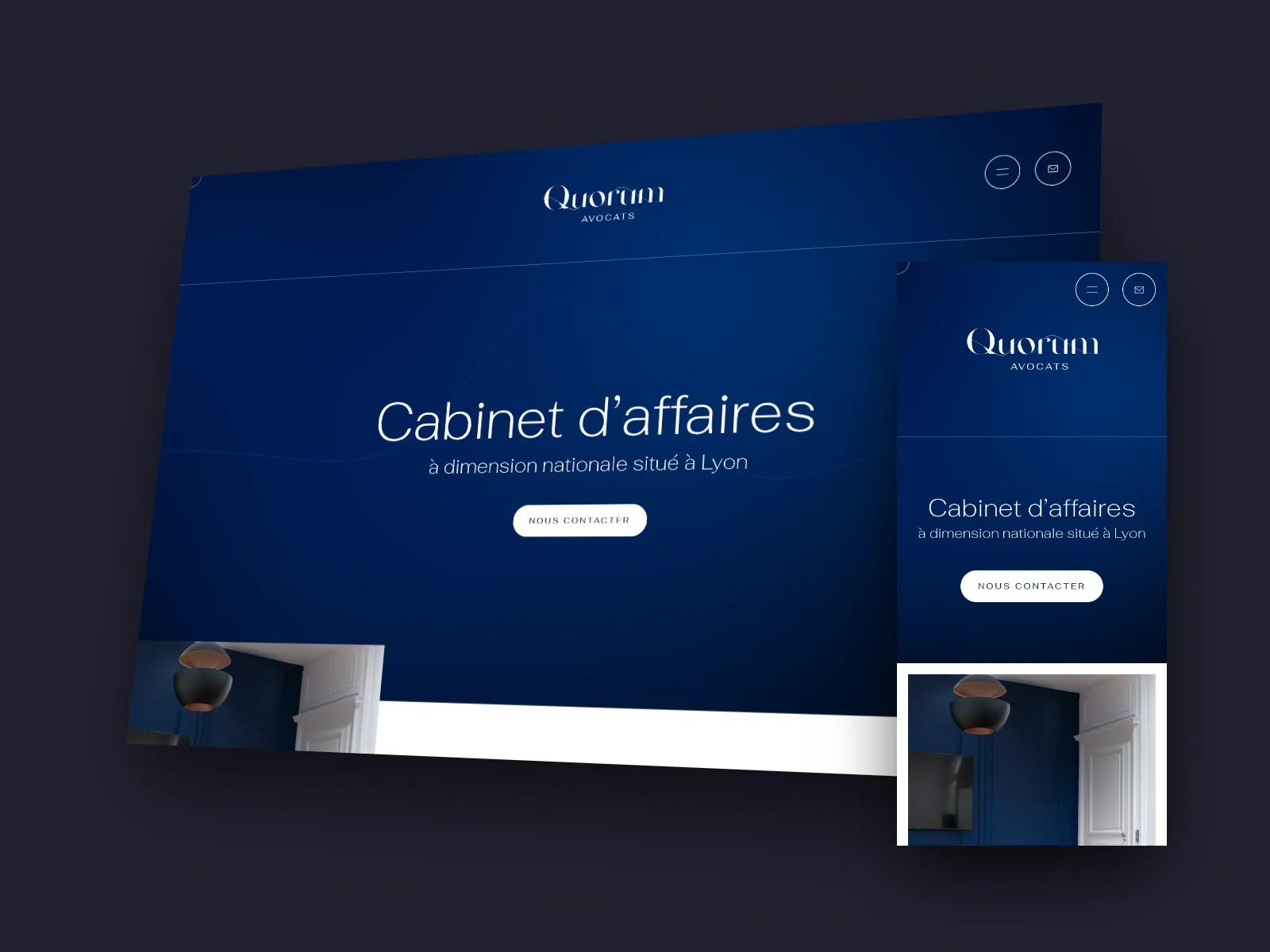 Site Quorum Avocats sur ordinateur et sur mobile