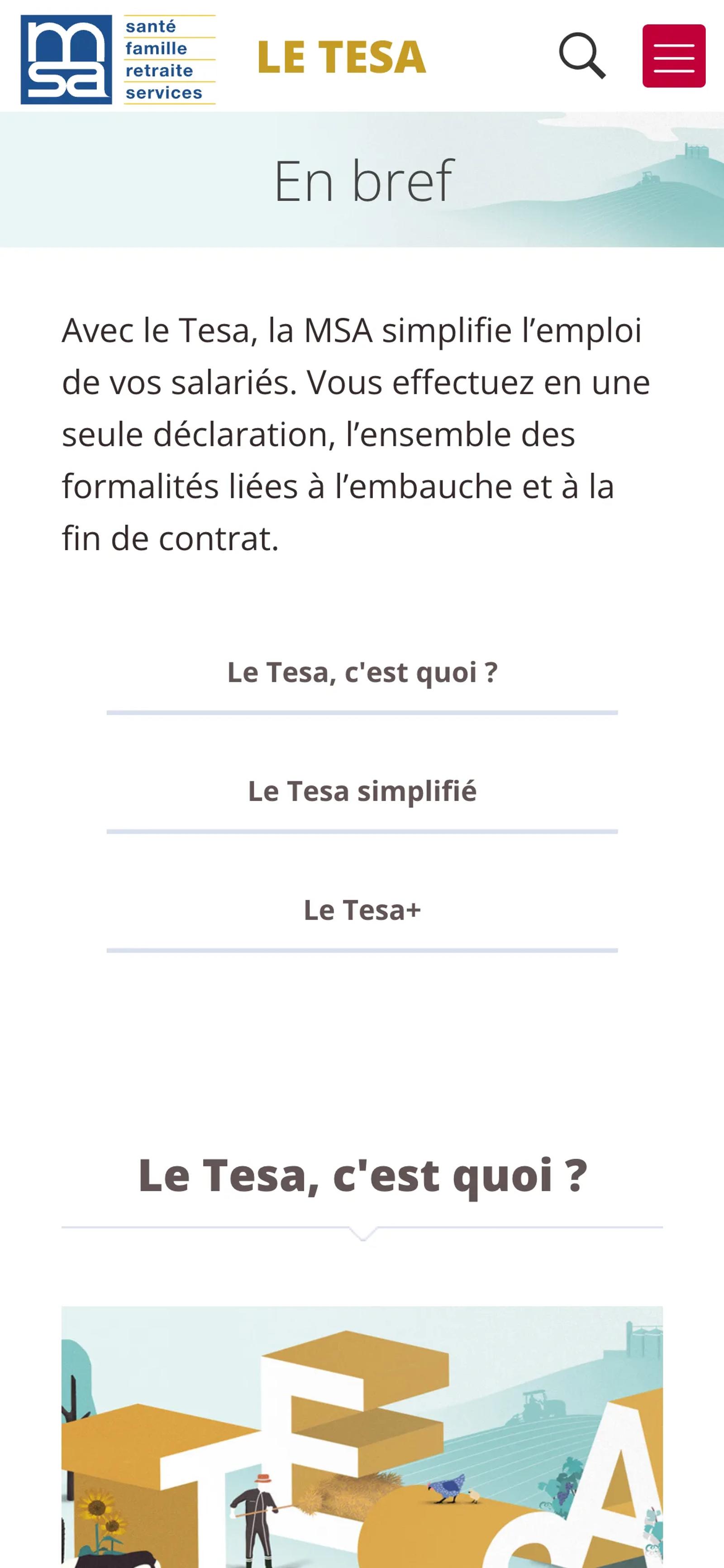 Page « En bref » sur mobile