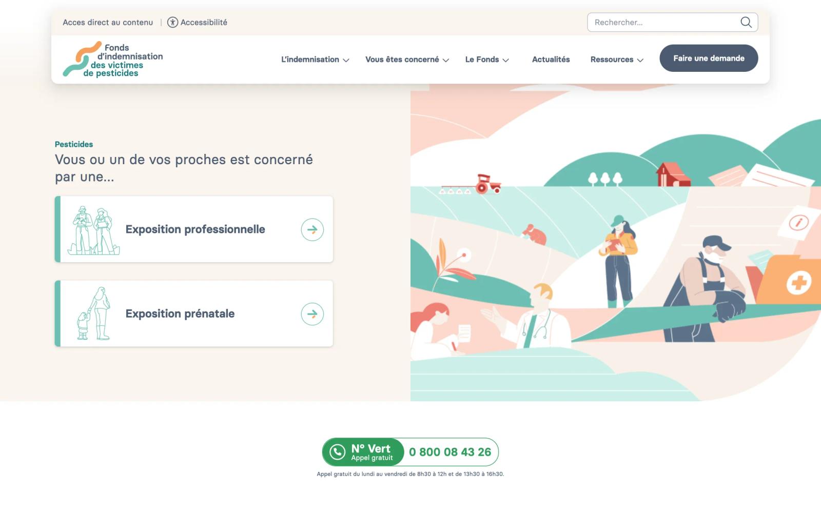 Version 2026 : page d’accueil sur ordinateur, avec les illustrations de Gilles Kergadallan