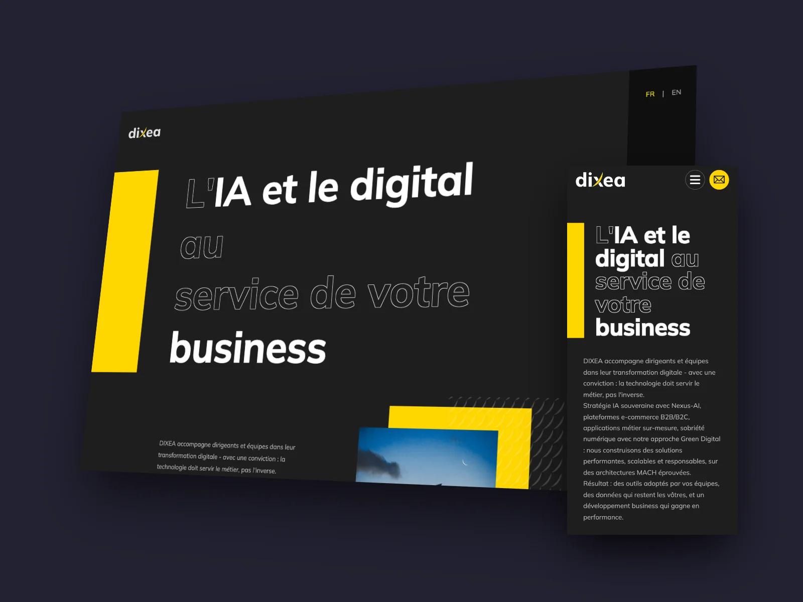 Site Dixea sur ordinateur et sur mobile
