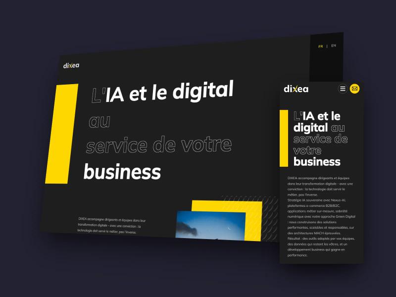 Site Dixea sur ordinateur et sur mobile