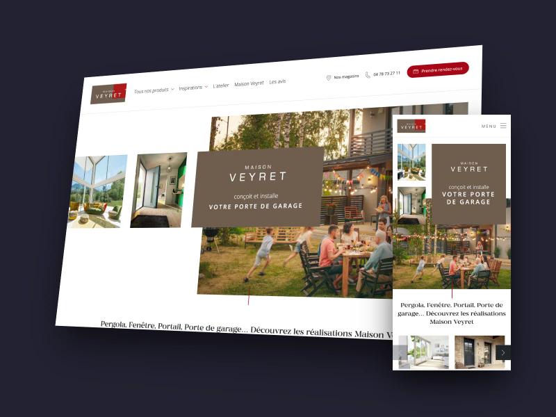 Site Maison Veyret sur ordinateur et sur mobile