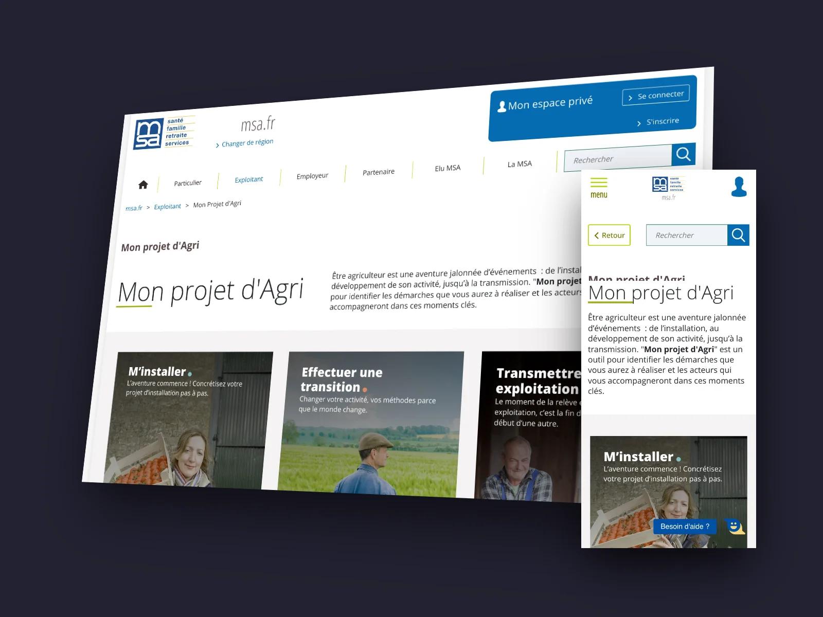 Module Mon projet d’agri sur ordinateur et sur mobile