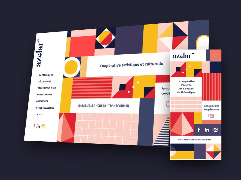 Site d’Azelar sur ordinateur et sur mobile