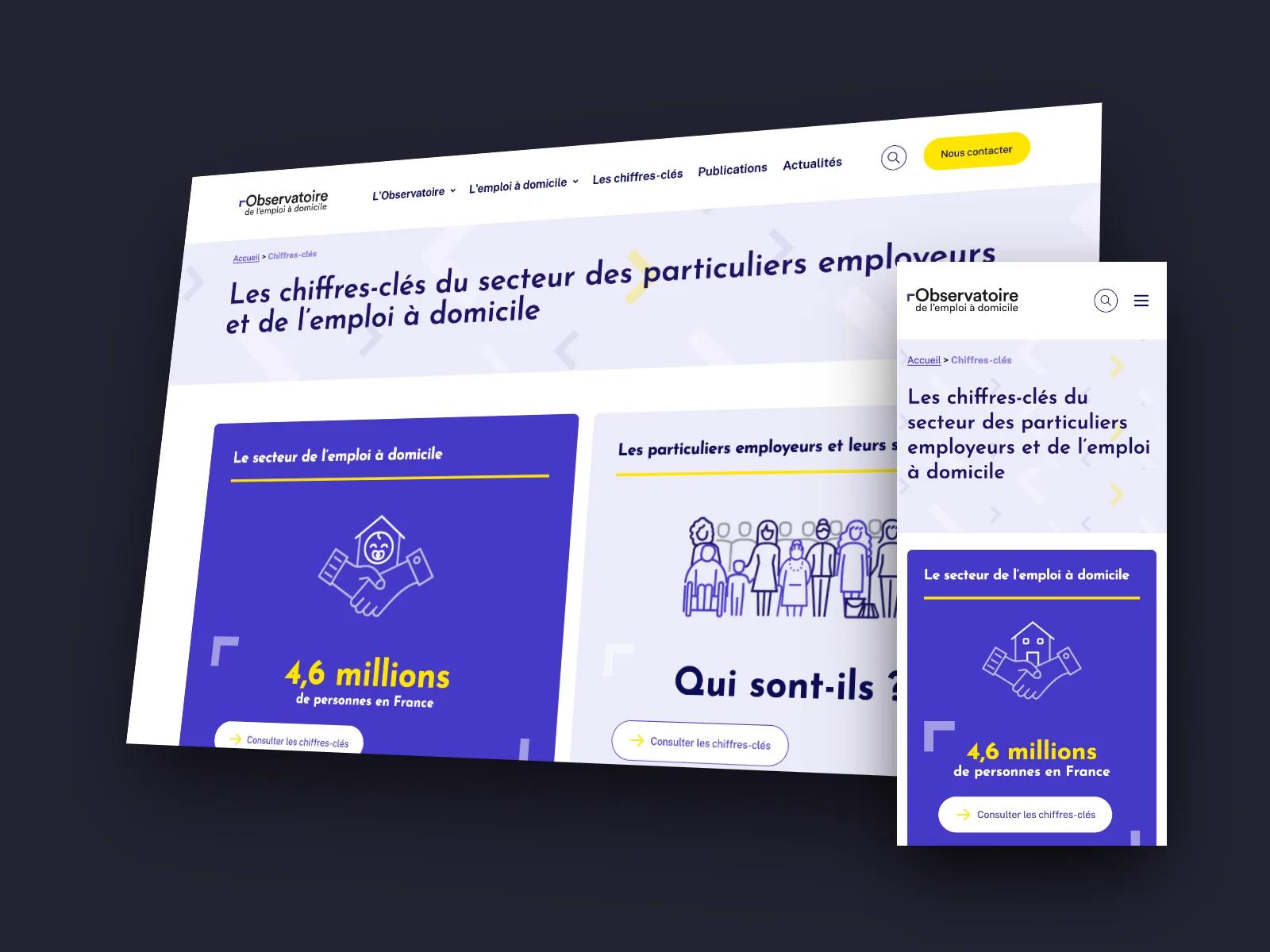 Site Observatoire FEPEM sur ordinateur et sur mobile