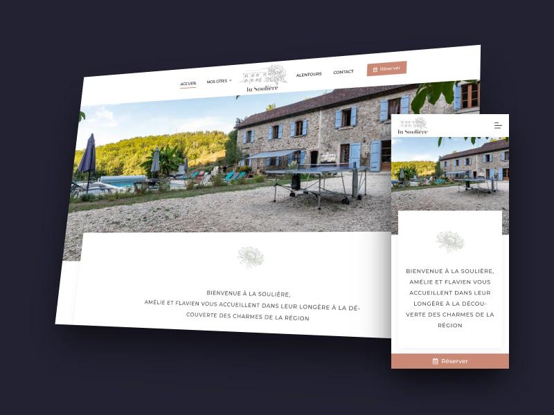 Site La Soulière sur ordinateur et sur mobile