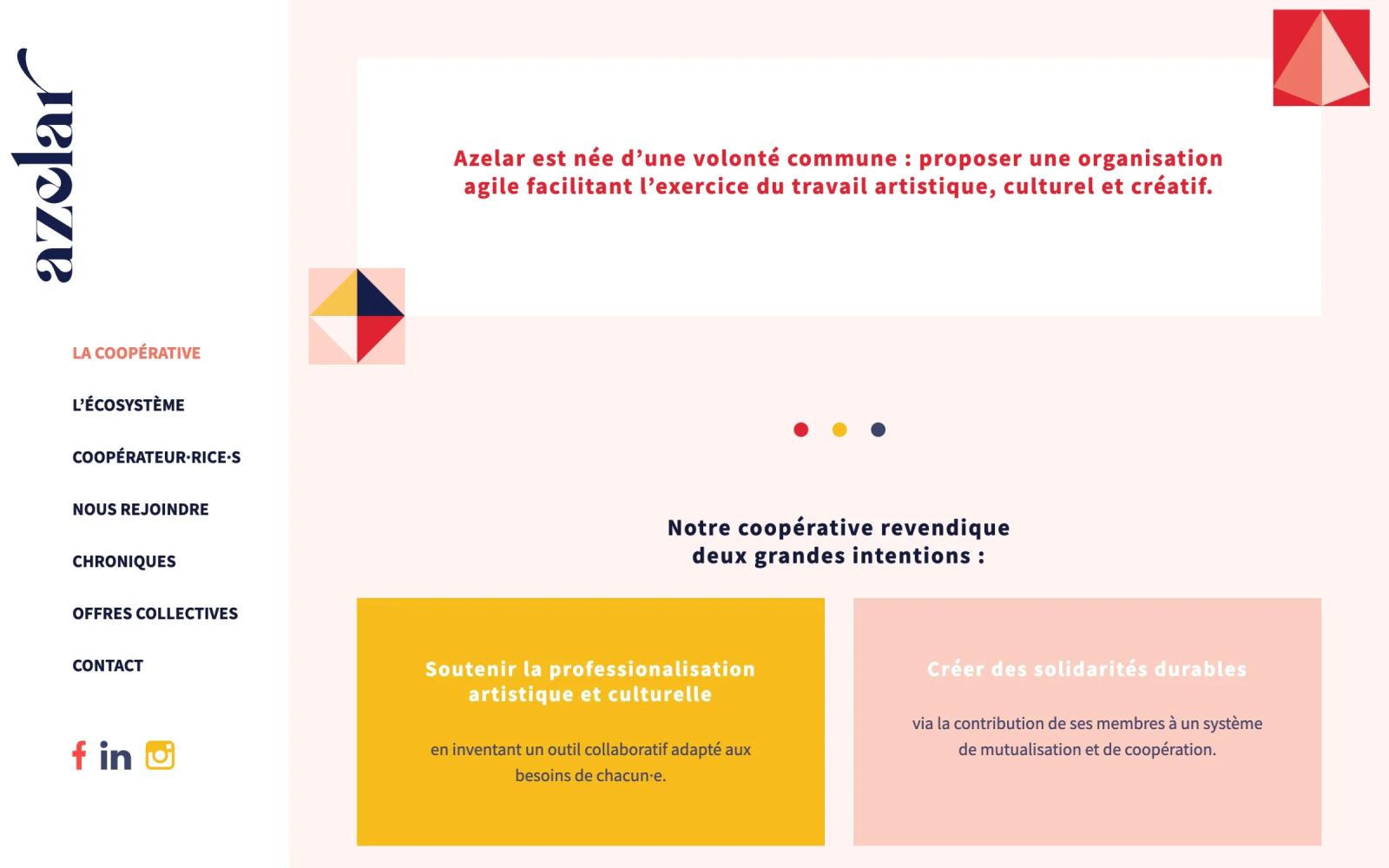 Page « La coopérative » : les deux grandes intentions de la coopérative