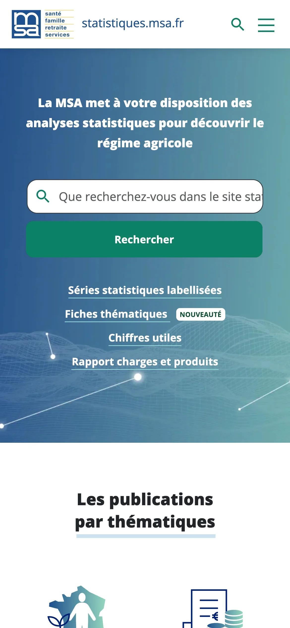 Accueil de statistiques.msa.fr sur mobile