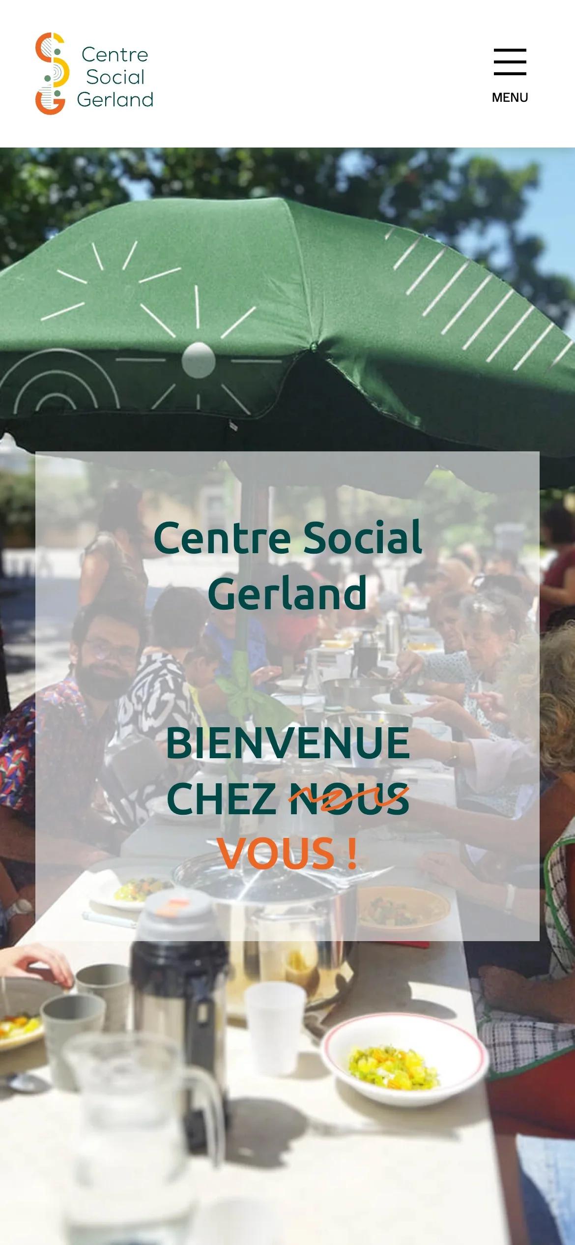 Accueil du Centre social Gerland sur mobile