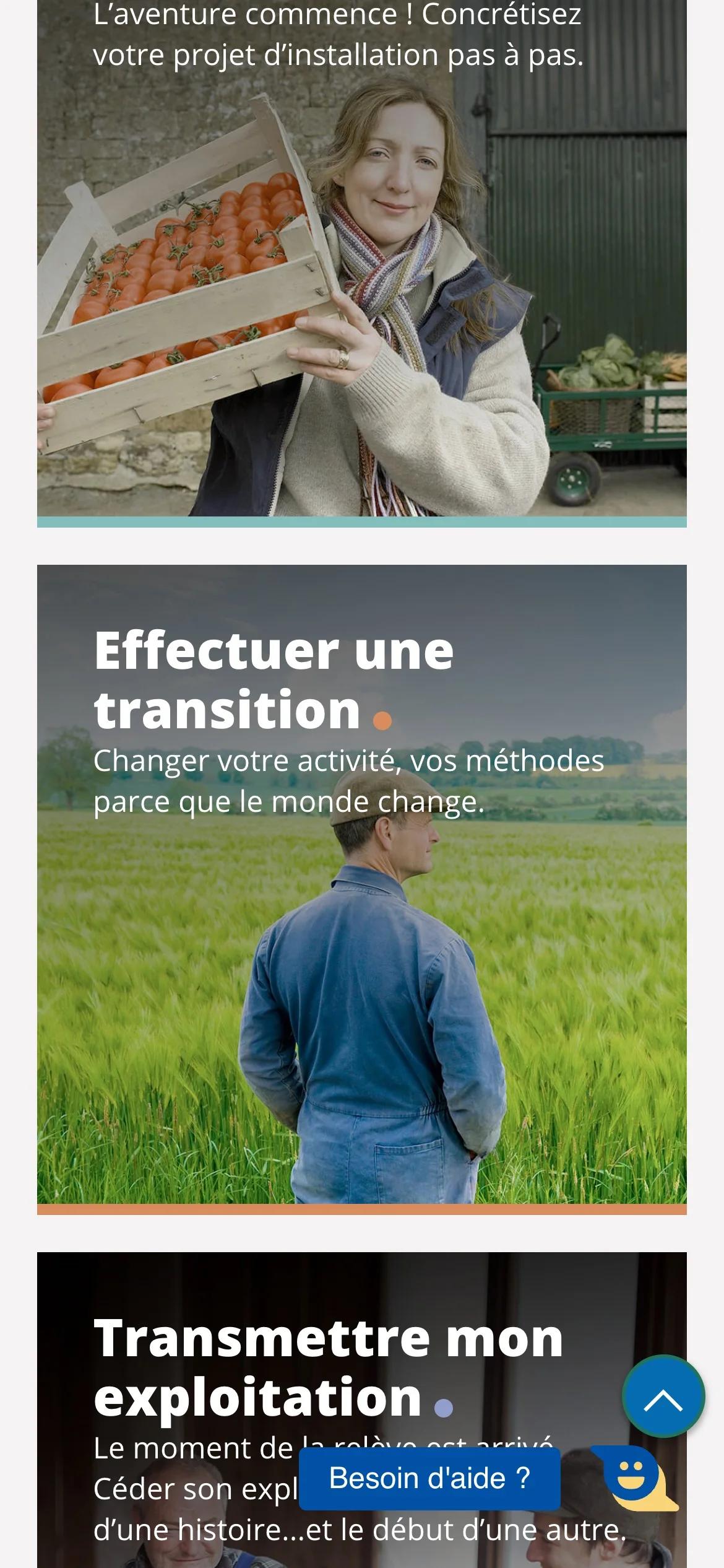 Les trois parcours de Mon projet d’agri sur mobile