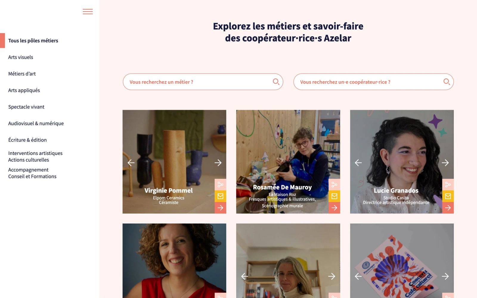 Annuaire des coopérateur·rice·s : recherche par métier et portraits