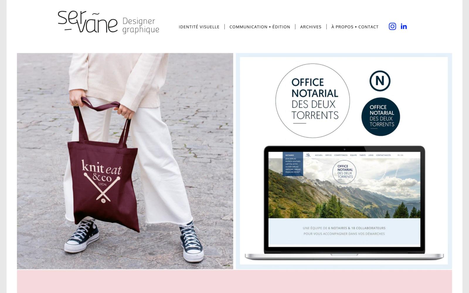 Page d’accueil du site Servane Tranchant sur ordinateur