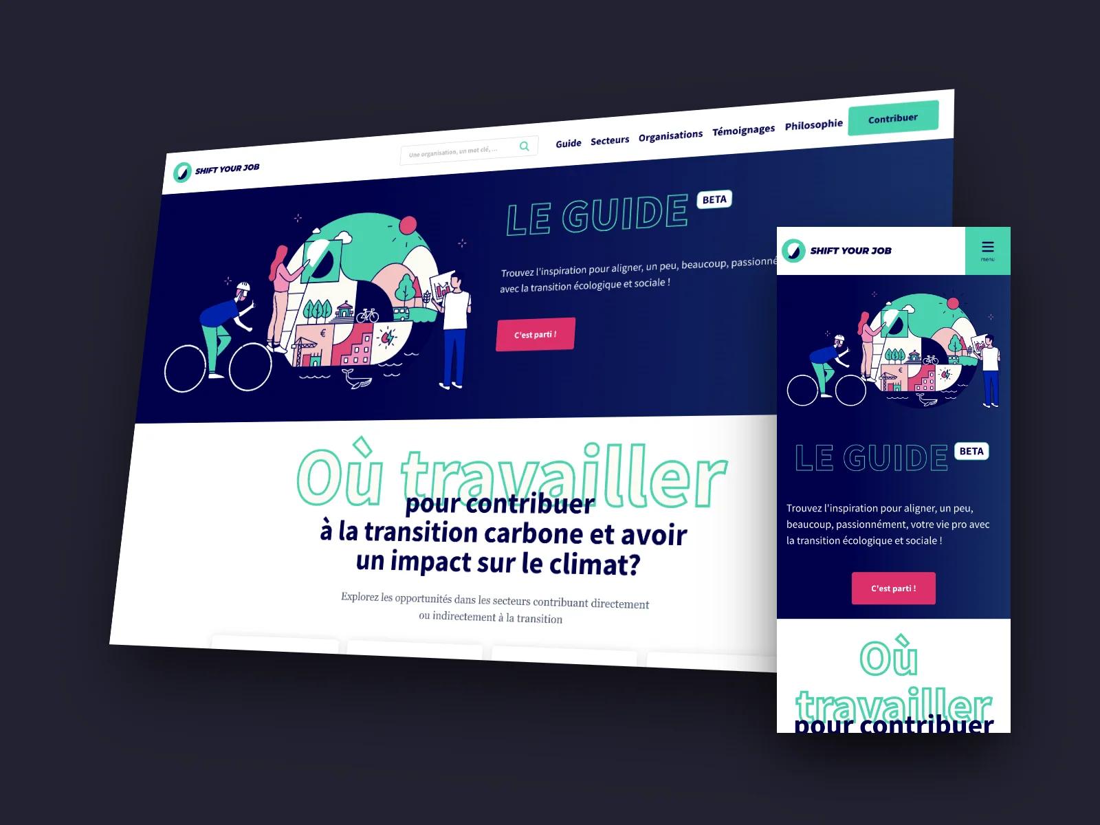 Site Shift Your Job sur ordinateur et sur mobile