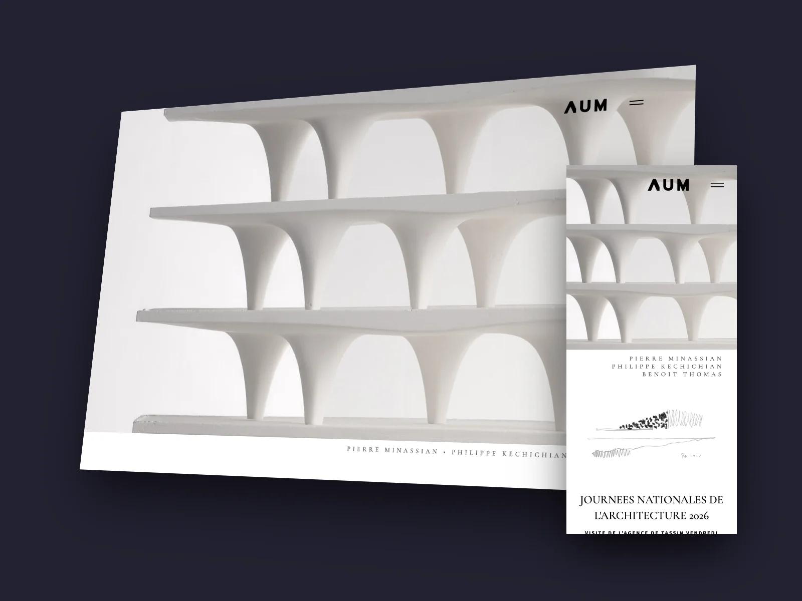 Site AUM sur ordinateur et sur mobile