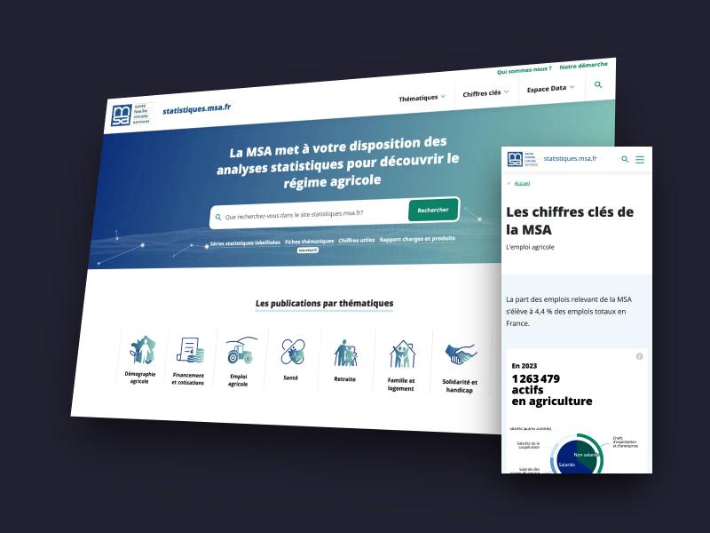 Site Statistiques MSA sur ordinateur et sur mobile