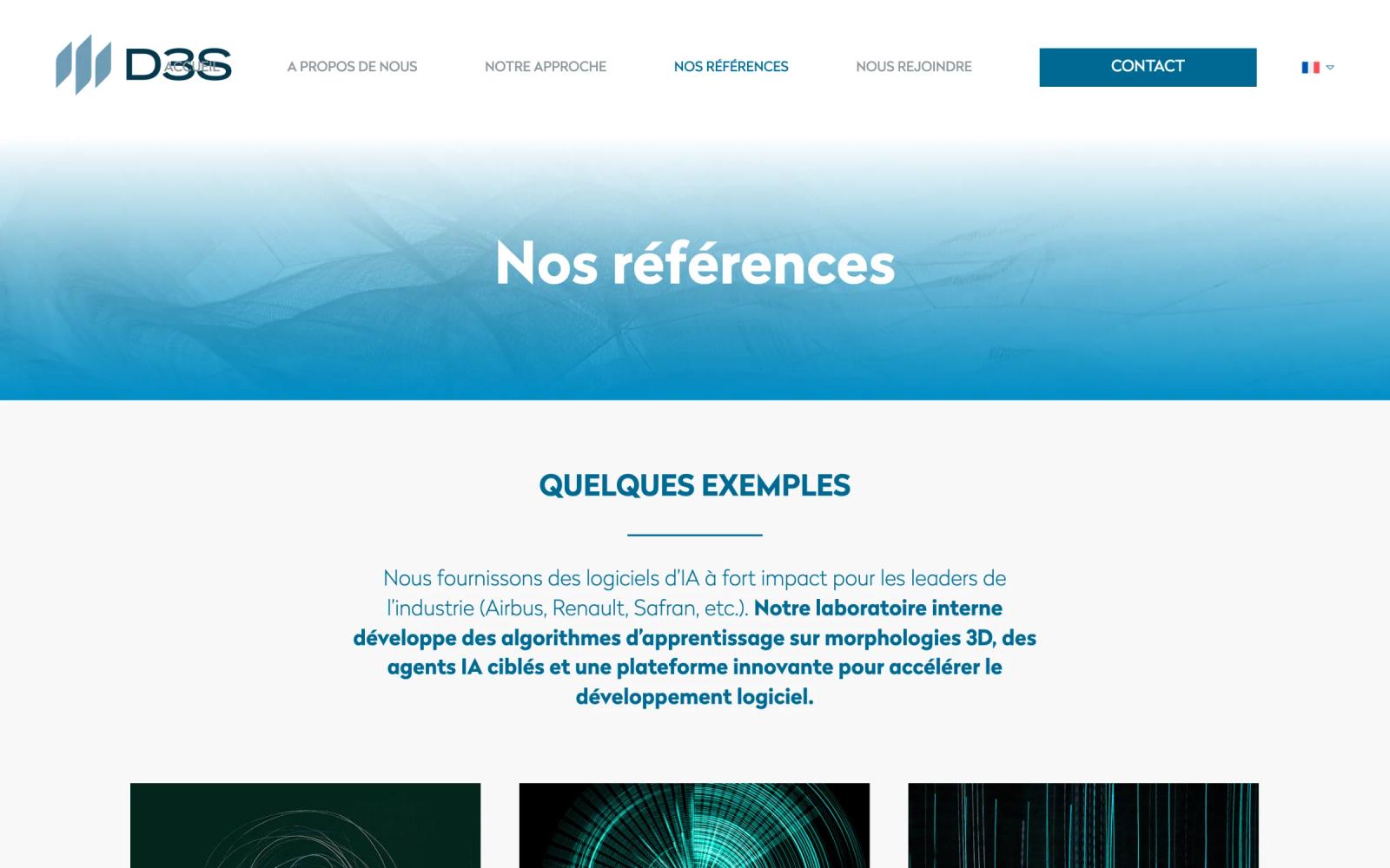 Page « Nos références » du site D3S