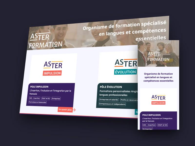 Site Aster Formation sur ordinateur et sur mobile