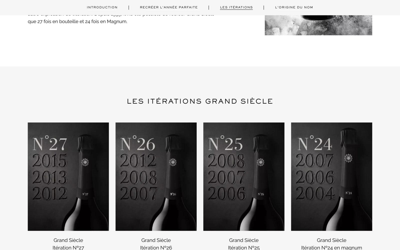 Grand Siècle : section « Les itérations », une carte par assemblage (N°27, N°26, N°25, N°24)
