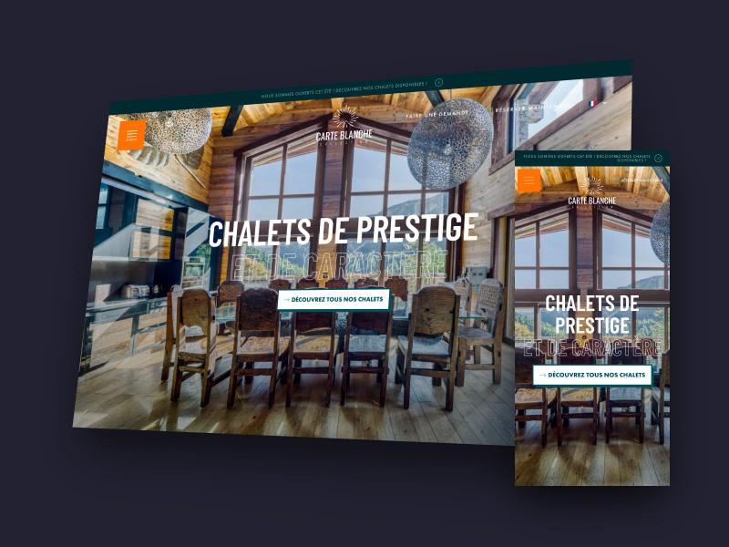 Site Carte Blanche Collection sur ordinateur et sur mobile