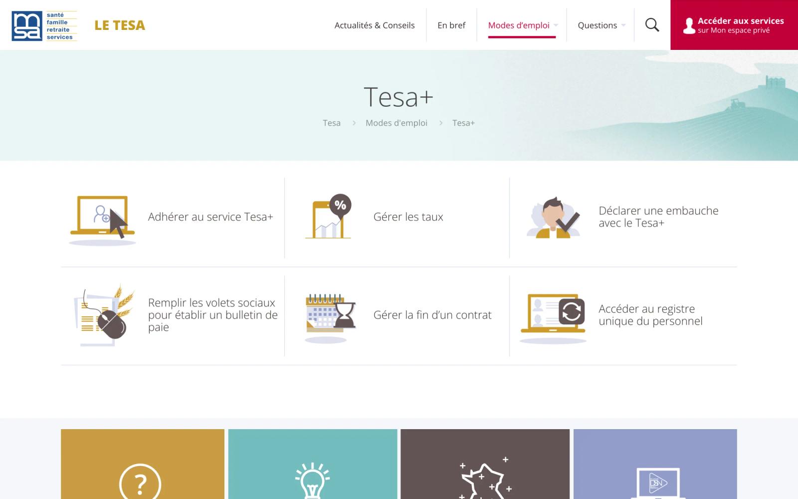 Mode d’emploi du TESA+, étapes illustrées