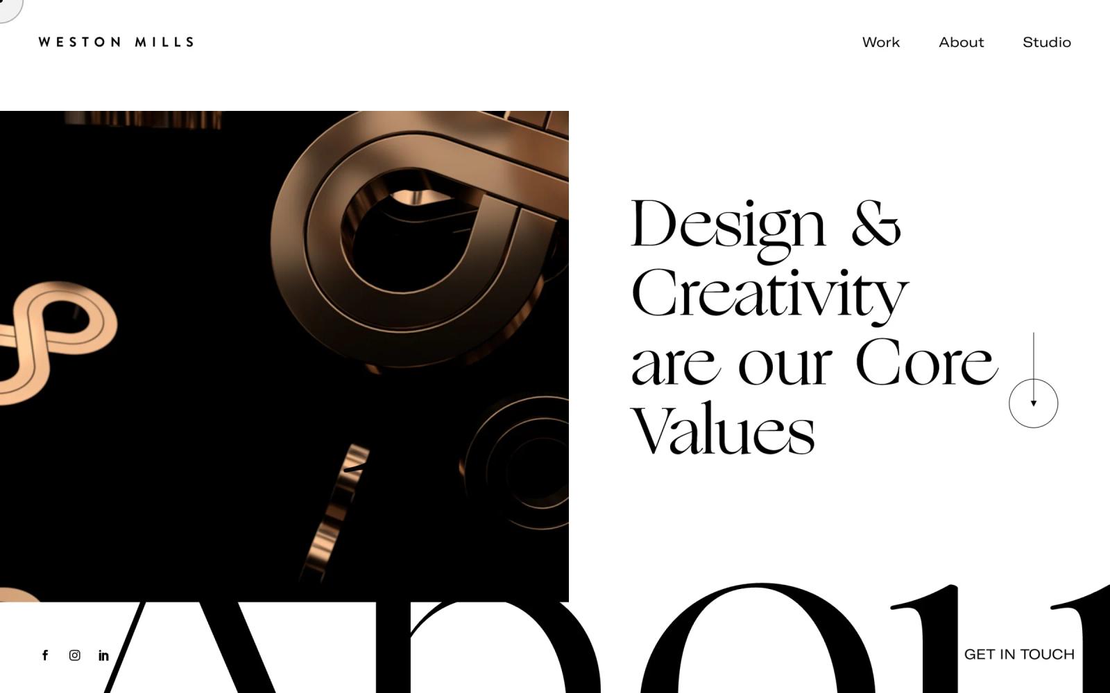 Page « About » : « Design & Creativity are our Core Values »