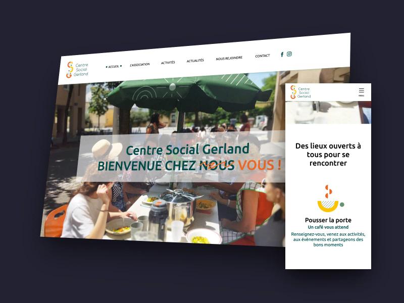 Site du Centre social Gerland sur ordinateur et sur mobile