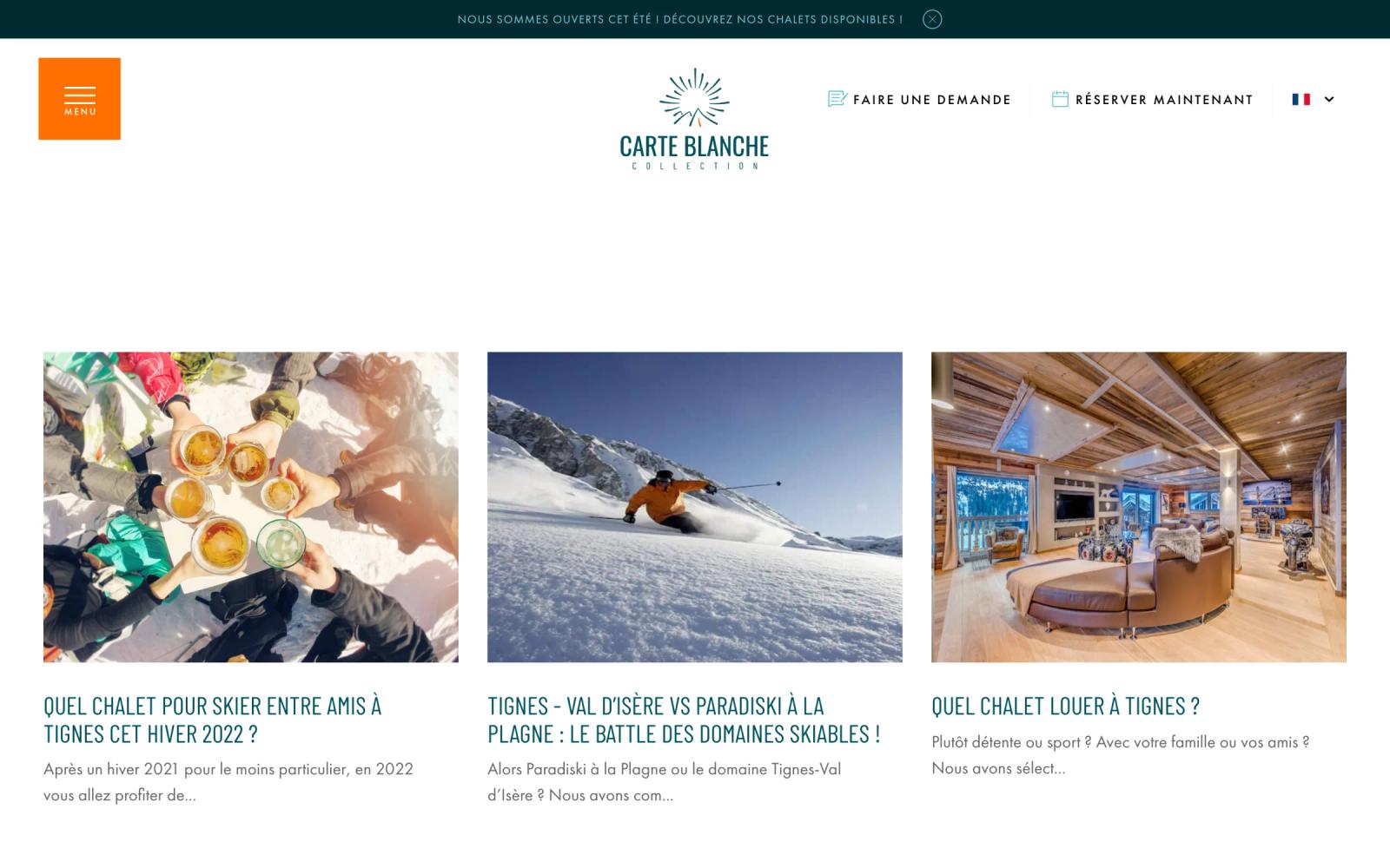 Magazine de Carte Blanche Collection : articles sur Tignes et la location de chalets
