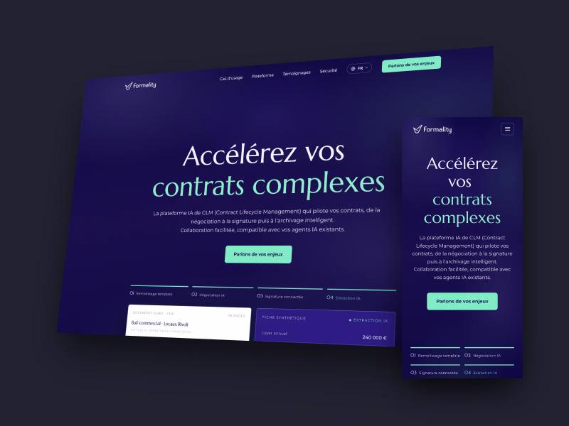 Site Formality sur ordinateur et sur mobile