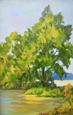 Rybníky — olej na plátně